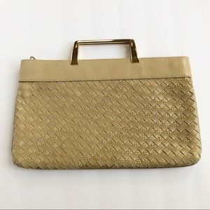 Varon checkered leather neutral color handbag